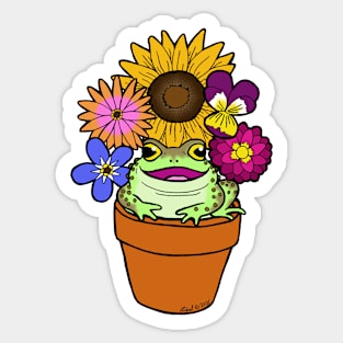 Flower Pot Toad Sticker